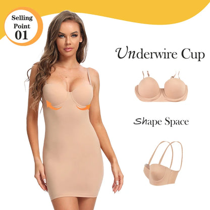 Schlankmachendes Shapewear-Kleid mit Bügelunterstützung