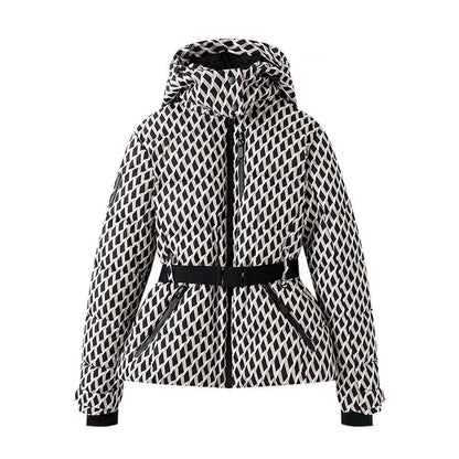 Women's Warm Skiing Hooded Slim Fit Jacket