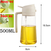 2-in-1 Olive Oil Spray & Pour Dispenser with Ergonomic Handle