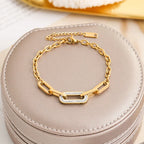 Bracelet élégant en acier inoxydable avec breloque en zircon pour femme