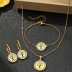 Ensemble de bijoux élégants en cristal Arbre de vie pour femme