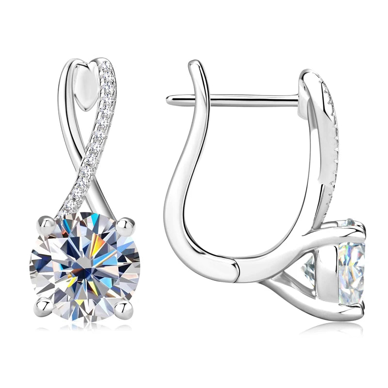 Luxurious Moissanite Drop Earrings - White and Yellow Gold