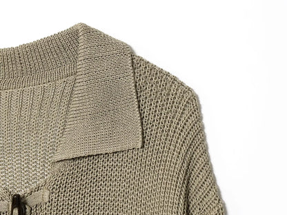 Chic Horn Button Knitted Cardigan for Women