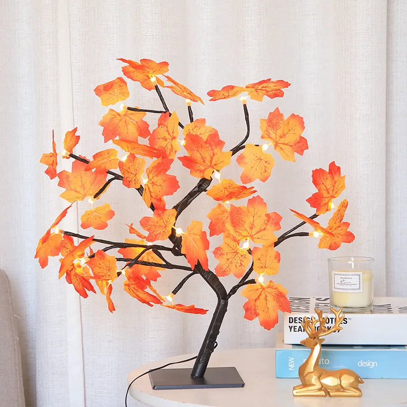 Enchanting LED Rose Leaf Table Lamp - USB Fairy Night Light