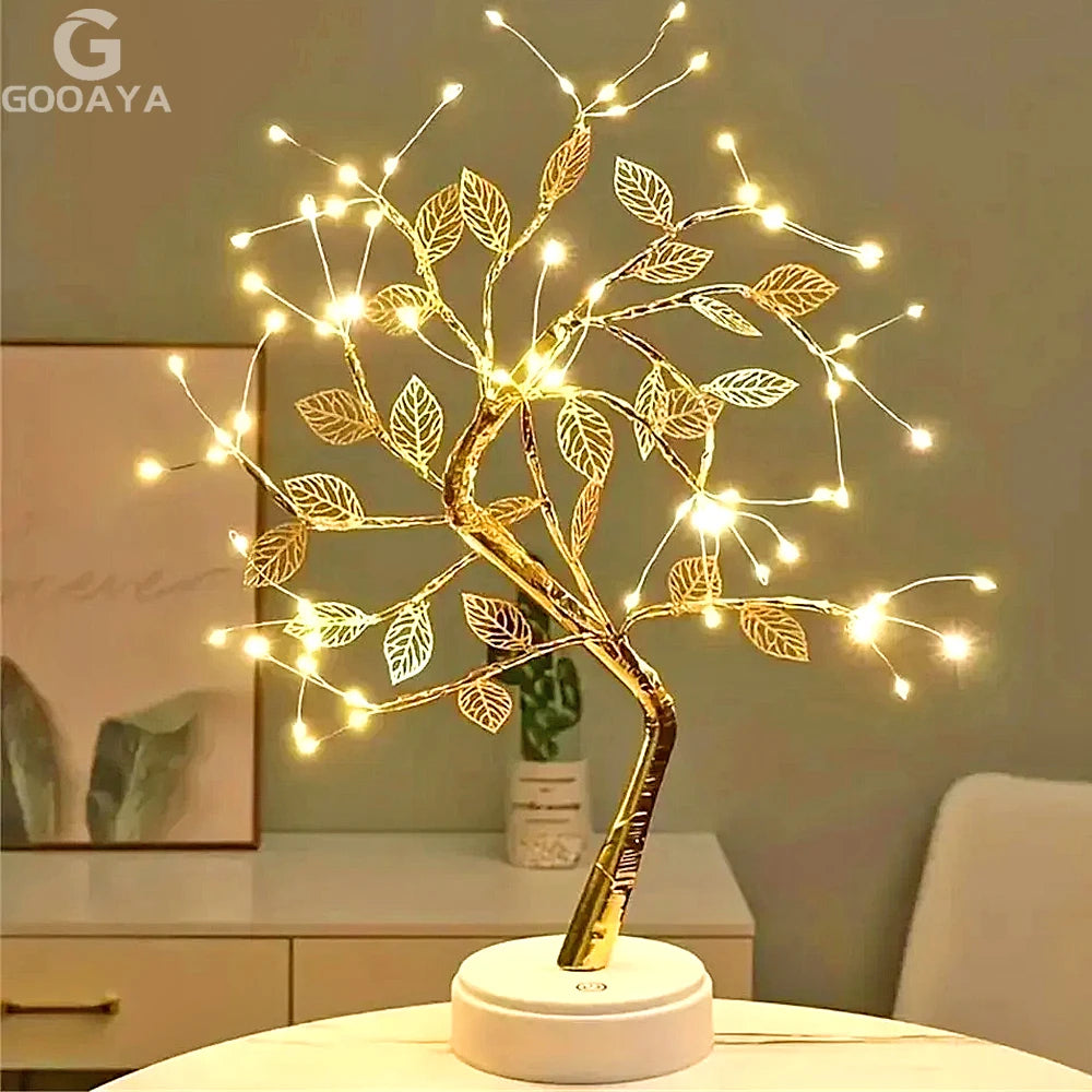 Enchanting LED Rose Leaf Table Lamp - USB Fairy Night Light