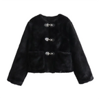Chic Women's Cozy Long Sleeve Coat with Pockets