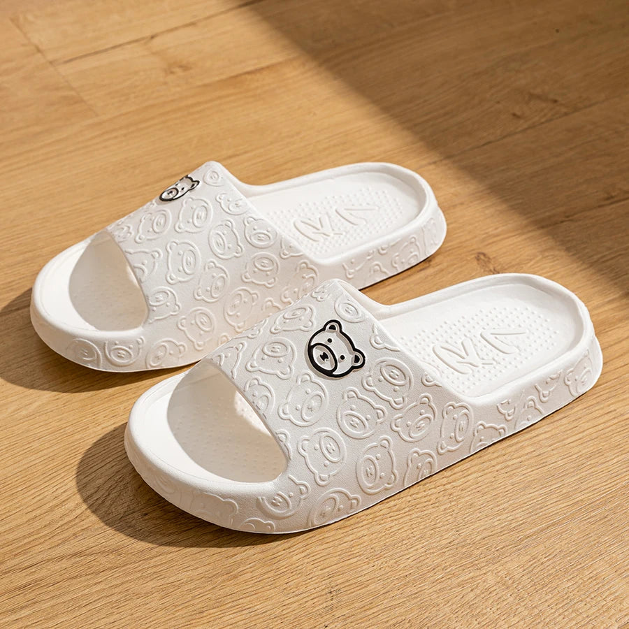 Charming Bear Print Women's Indoor Slippers