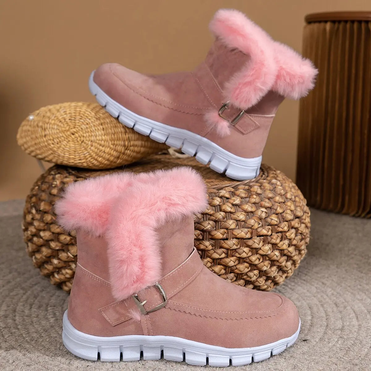 Women's Warm Plush Mid Calf Snow Boots