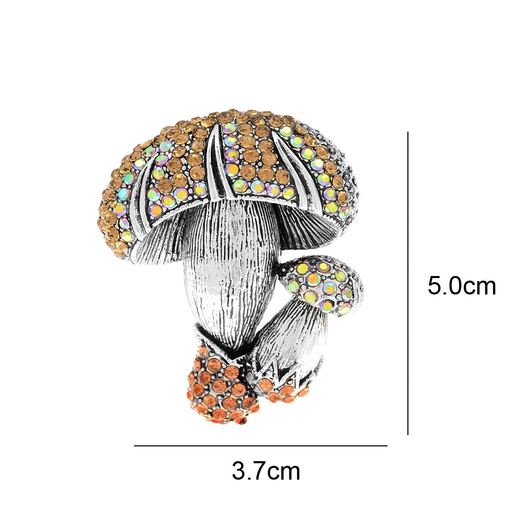 Crystal Double Mushroom Brooch – alternate view 3