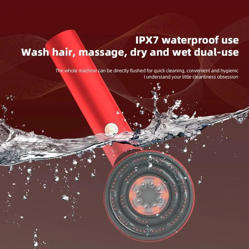 Elektrische massageborstel met rood licht voor haargroei en hoofdhuidverzorging - HairFlow
