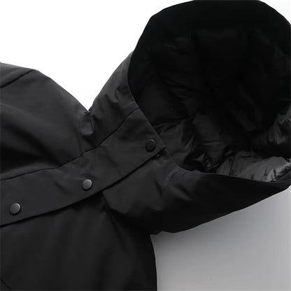 Elegant Women's Hooded Jacket with Cinched Waist