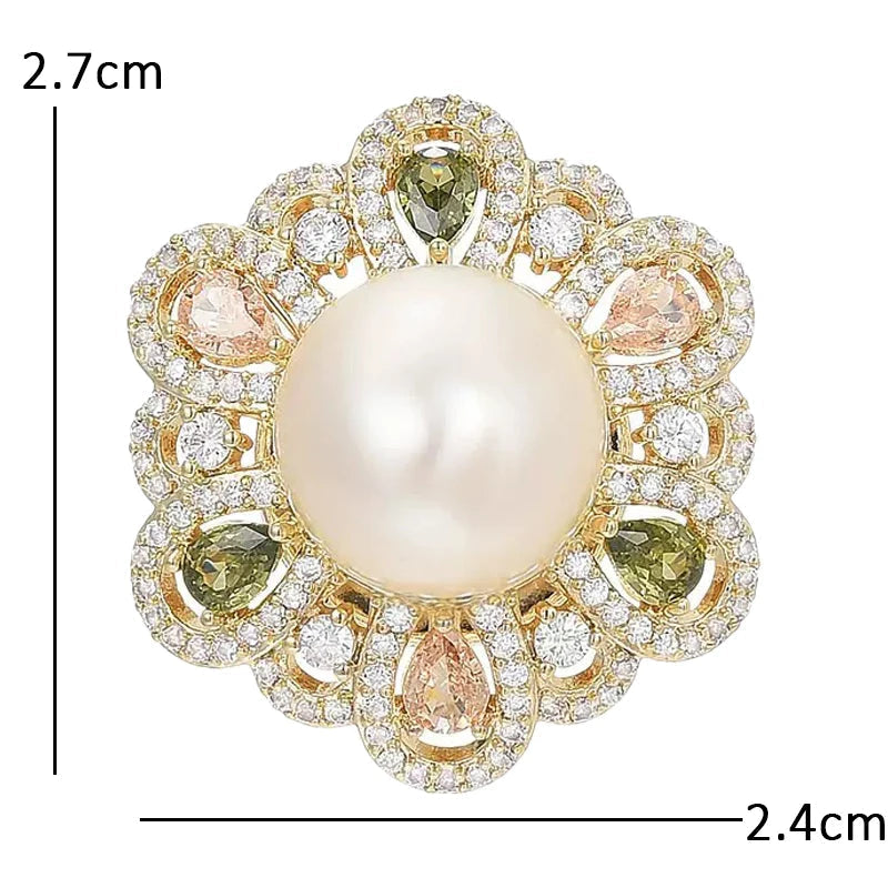 Faux Pearl Flower Brooch – alternate view 3