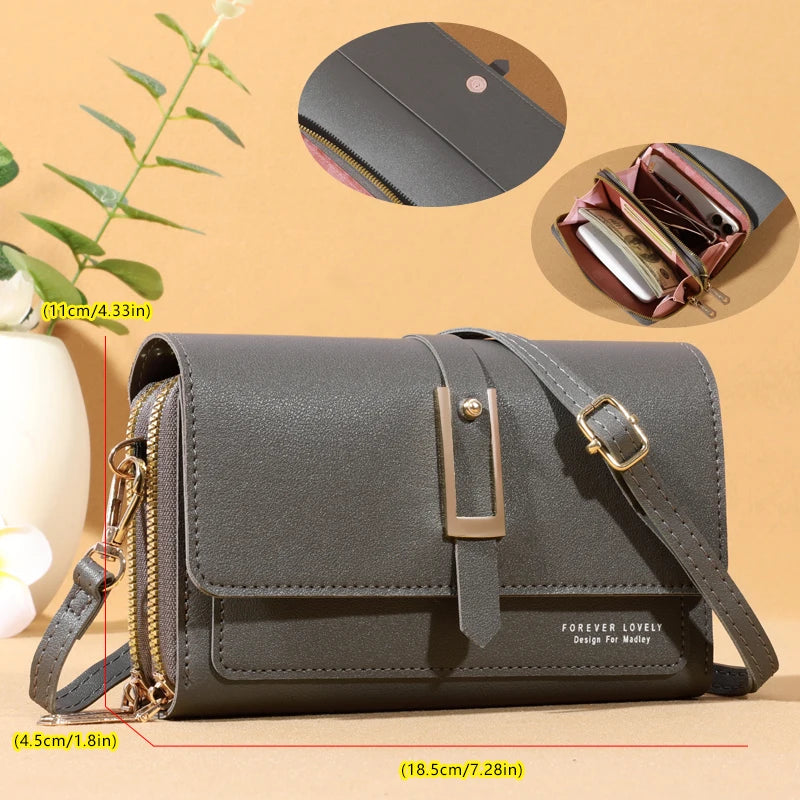Sac bandoulière élégant pour femme - Porte-cartes et téléphone portable élégant