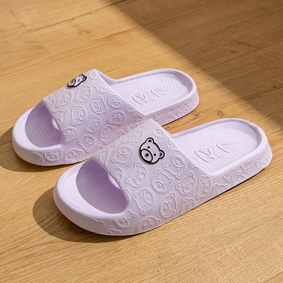 Charming Bear Print Women's Indoor Slippers