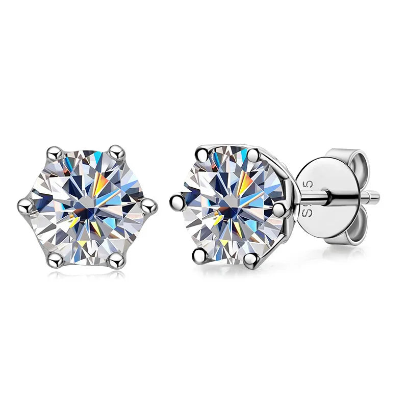 Luminous Moissanite Stud Earrings - Affordable Luxury & Sparkle