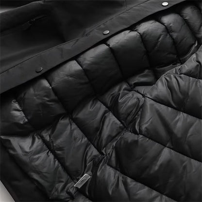 Elegant Women's Hooded Jacket with Cinched Waist