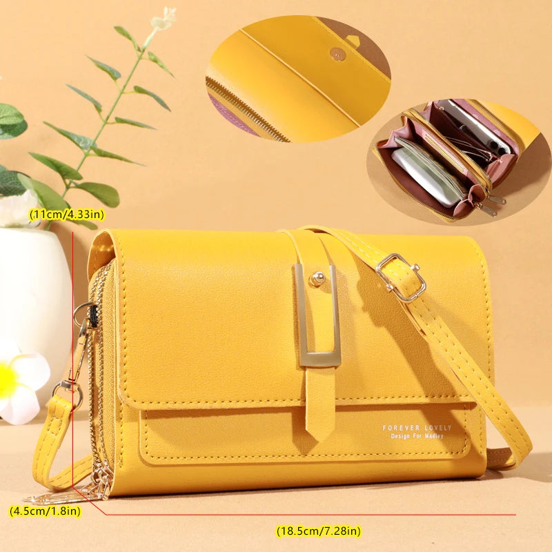 Sac bandoulière élégant pour femme - Porte-cartes et téléphone portable élégant