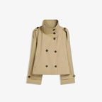 Elegant Women's Double Breasted Belted Trench Coat