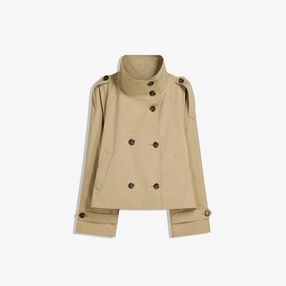 Elegant Women's Double Breasted Belted Trench Coat