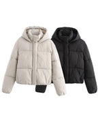 Elegant Women's Hooded Cotton Jacket - Warm & Stylish
