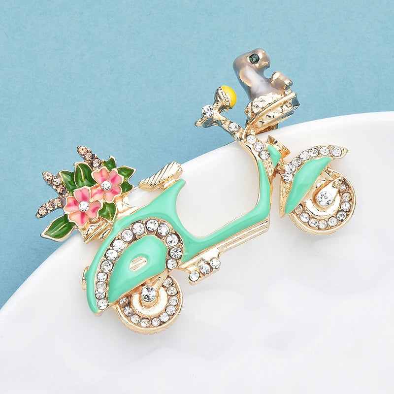 Enamel Crystal Dog Brooch – alternate view 2