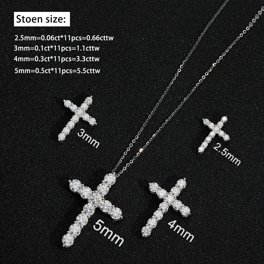 Luminous Moissanite Cross Necklace - Affordable Luxury