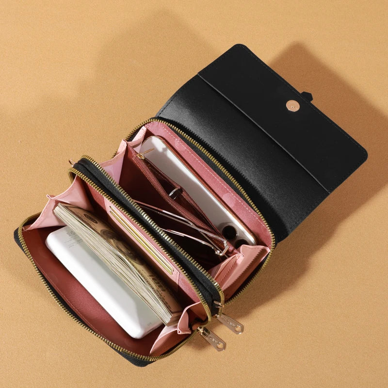 Sac bandoulière élégant pour femme - Porte-cartes et téléphone portable élégant