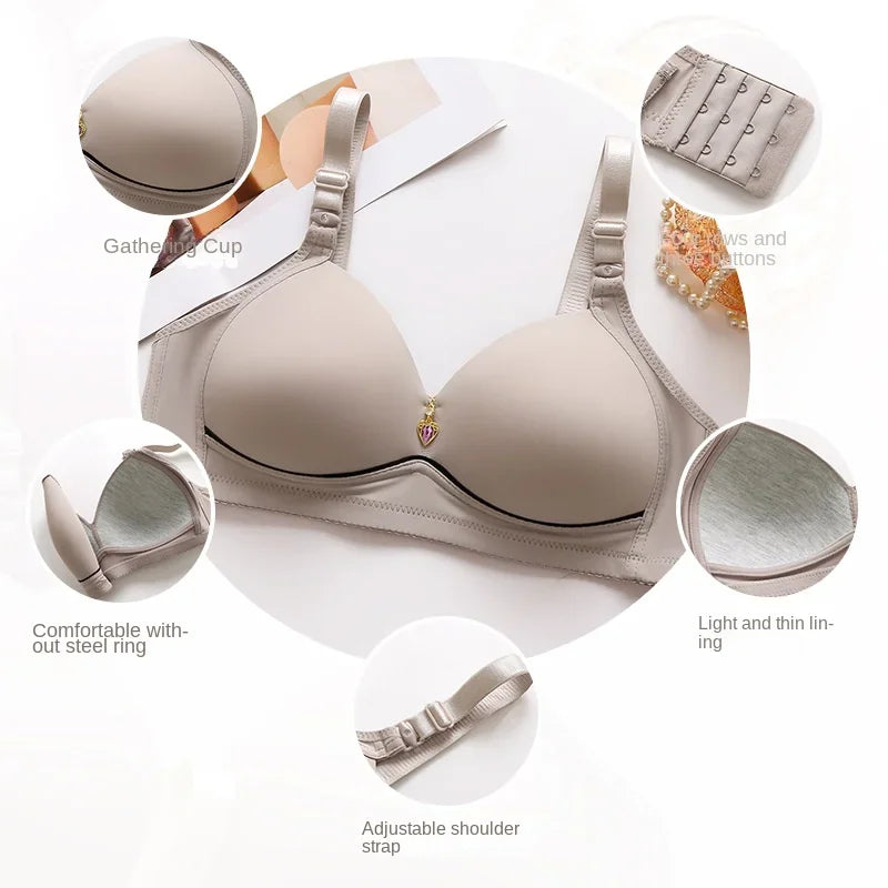 Soutien-gorge confortable sans armatures à bonnets fins pour femmes