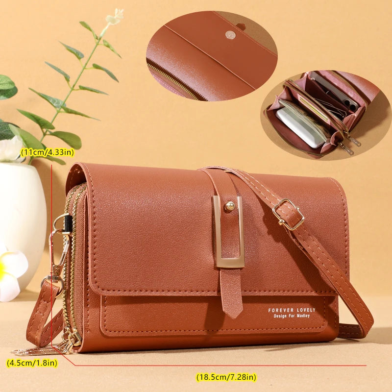 Sac bandoulière élégant pour femme - Porte-cartes et téléphone portable élégant