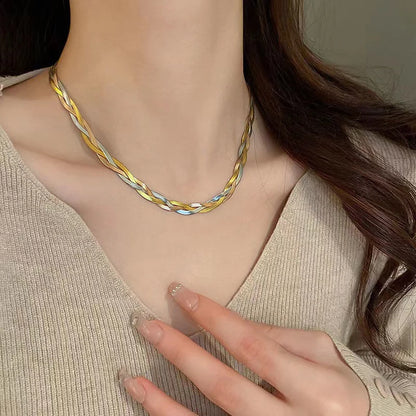 Elegantes Armband-Halsketten-Set aus Titanstahl