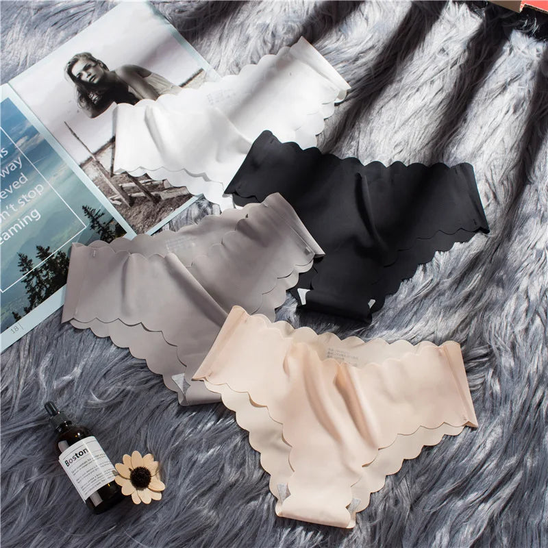 Slip en soie taille mi-haute sans coutures pour femme - Doux et confortable