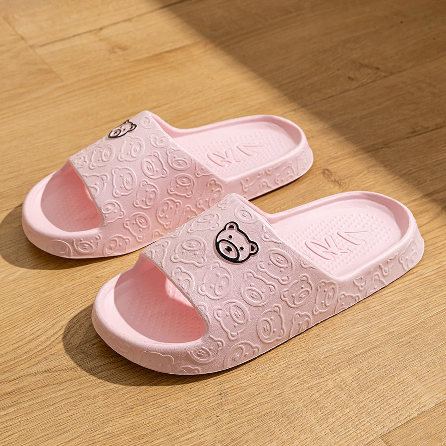 Charming Bear Print Women's Indoor Slippers