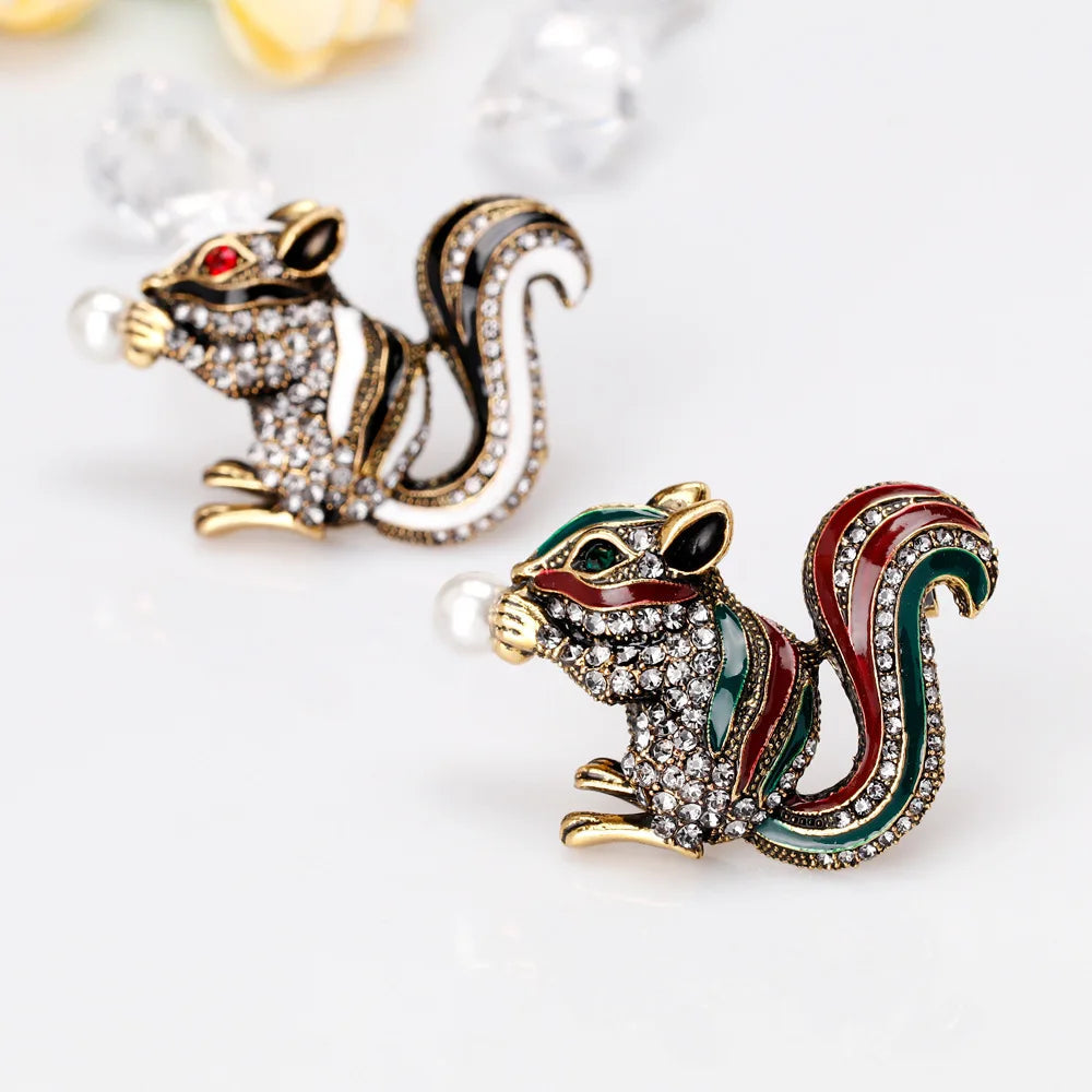 Crystal Squirrel Brooch – alternate view 2