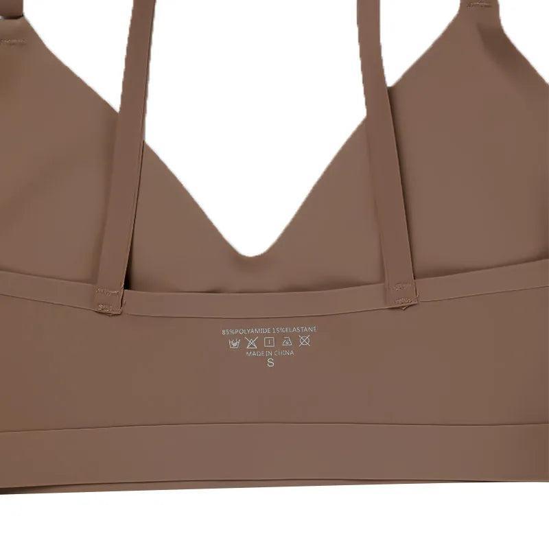 Ensemble élégant de soutien-gorge et de sous-vêtements sans coutures en soie glacée unie