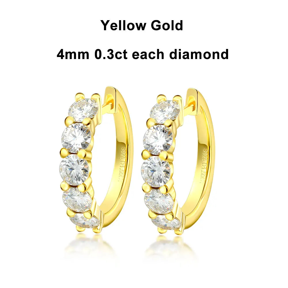 Dazzling Moissanite Loop Earrings in 18k Yellow Gold