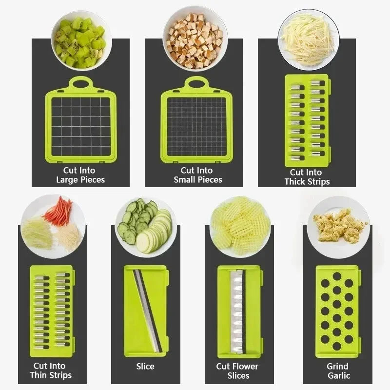 14-in-1 Multifunctional Vegetable Chopper & Slicer - Versatile Kitchen Tool for Effortless Meal Prep