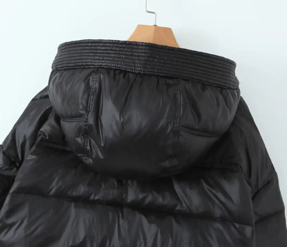 Chic Hooded Down Cotton Coat for Women - Winter Essential