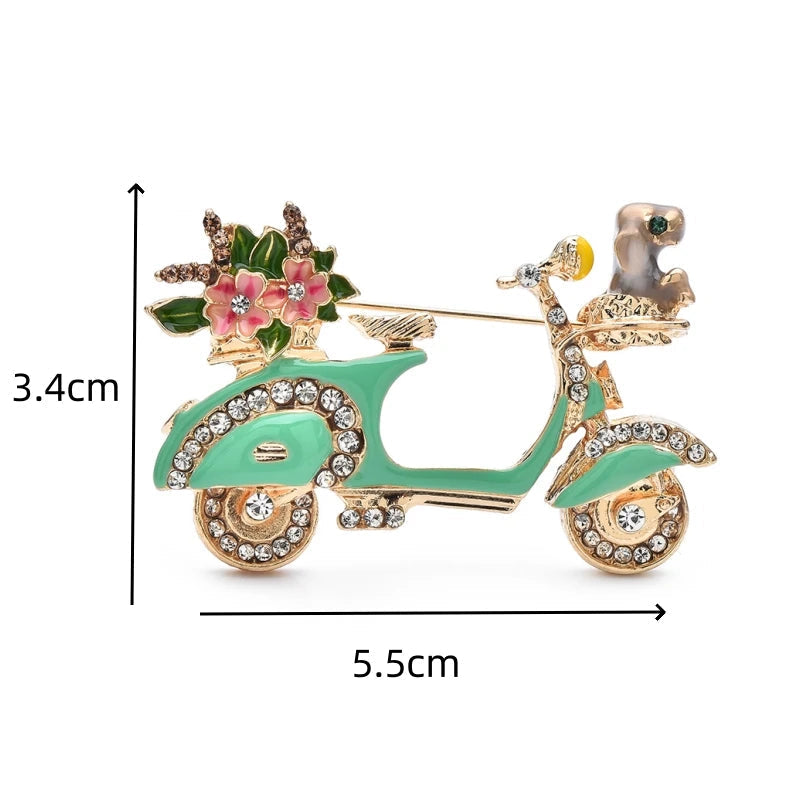 Enamel Crystal Dog Brooch – alternate view 4