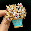 Enamel Flower Basket Brooch – alternate view 3