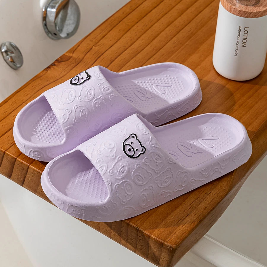 Charming Bear Print Women's Indoor Slippers
