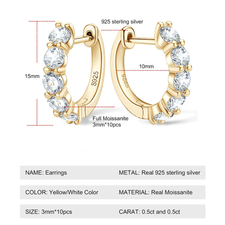Radiant Moissanite Hoop Earrings - Affordable Luxury