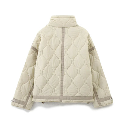 Elegant Stand Collar Women's Cotton Jacket
