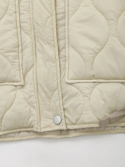 Elegant Stand Collar Women's Cotton Jacket