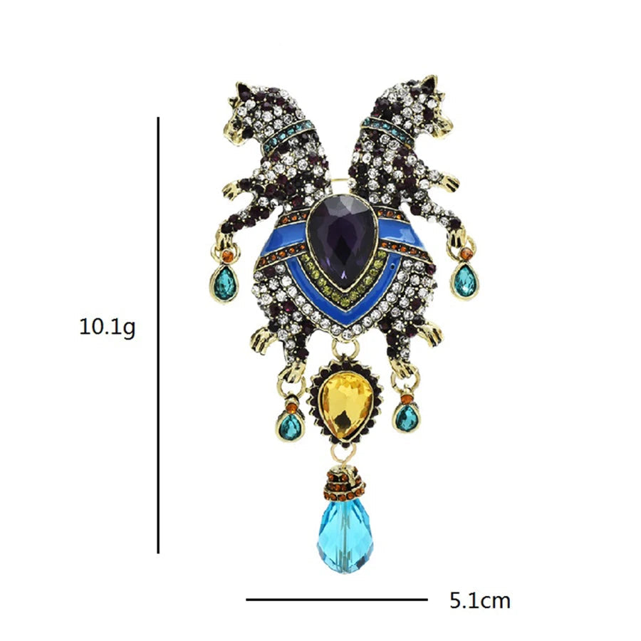 Vintage Crystal Leopard Brooch – alternate view 3