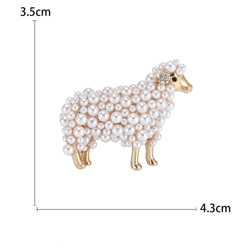 Faux Pearl Sheep Brooch – alternate view 5
