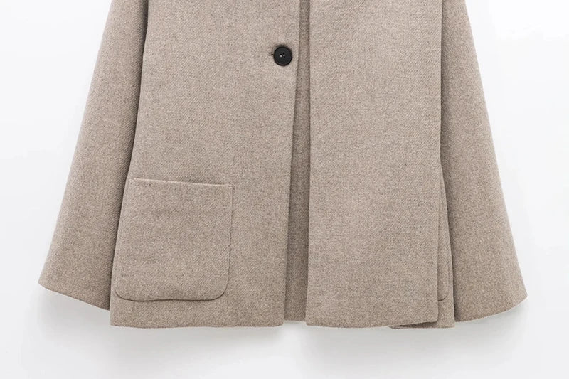 Elegant Women's Scarf Neck Long Sleeve Coat