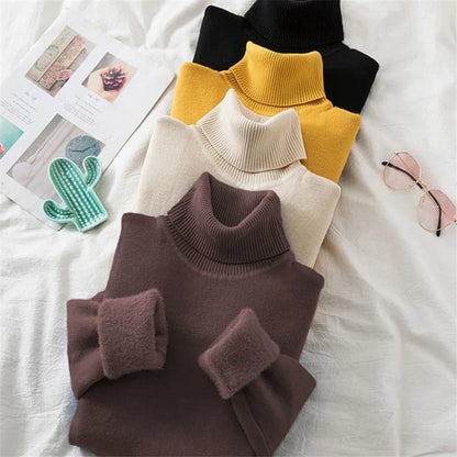 Turtleneck Sweater with Plush Lining