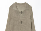 Chic Horn Button Knitted Cardigan for Women