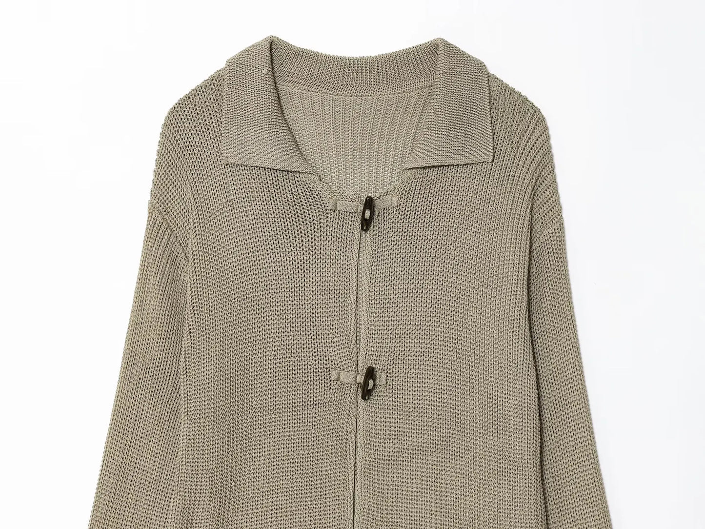 Chic Horn Button Knitted Cardigan for Women