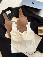 Ice Silk Seamless U-Back Bra with Fixed Cups